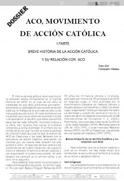 ACO movimiento de acción católica – breve história de la acción católica y su relación con la ACO