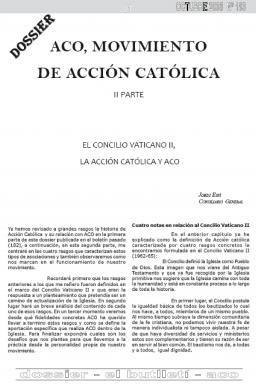 ACO, movimiento de acción católica – el concilio vaticano II, la acción católica y la ACO