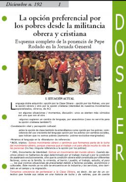 La opción preferencial por los pobres desde la militancia obrera y cristiana