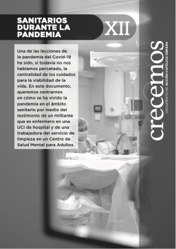 Crecemos n. 12: Sanitarios durante la pandemia