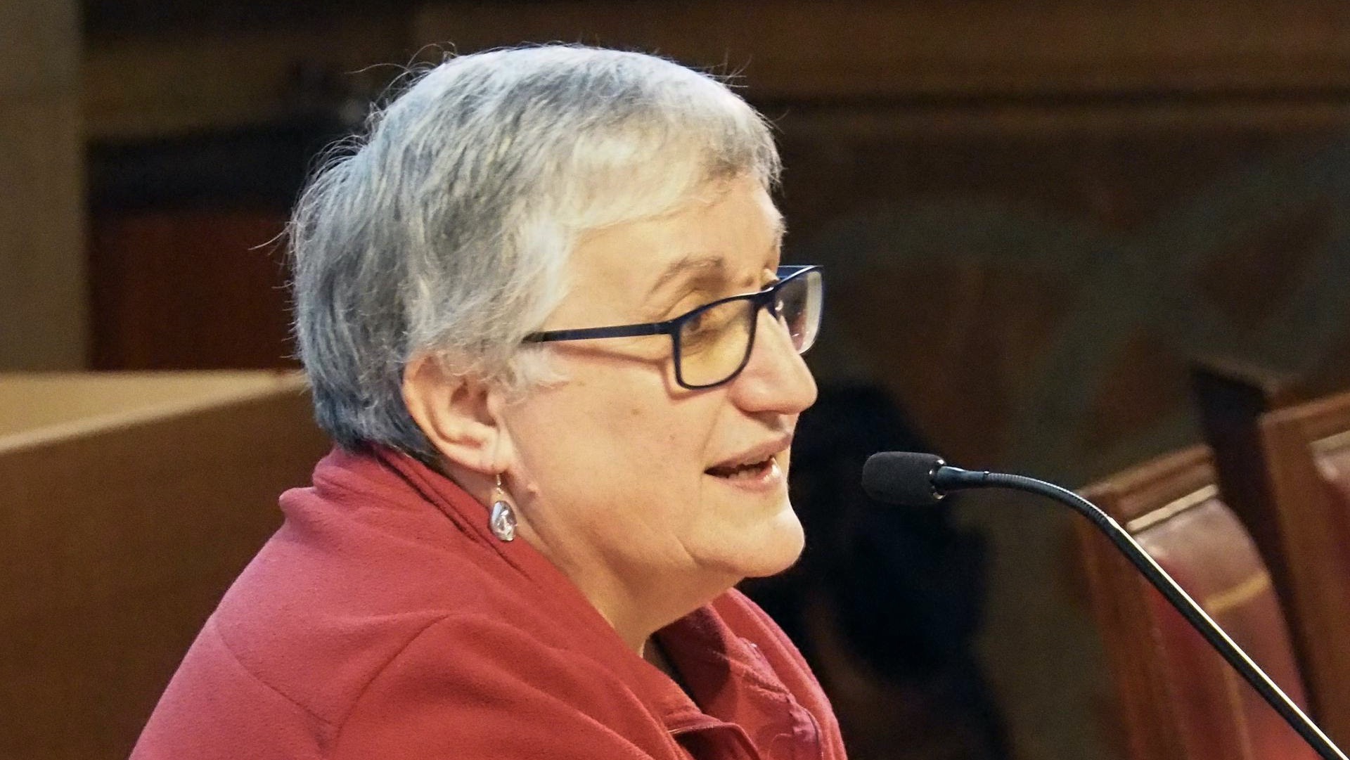 Mercè Solé a la darrera Jornada d'Estudi de la Pastoral Obrera de Catalunya.