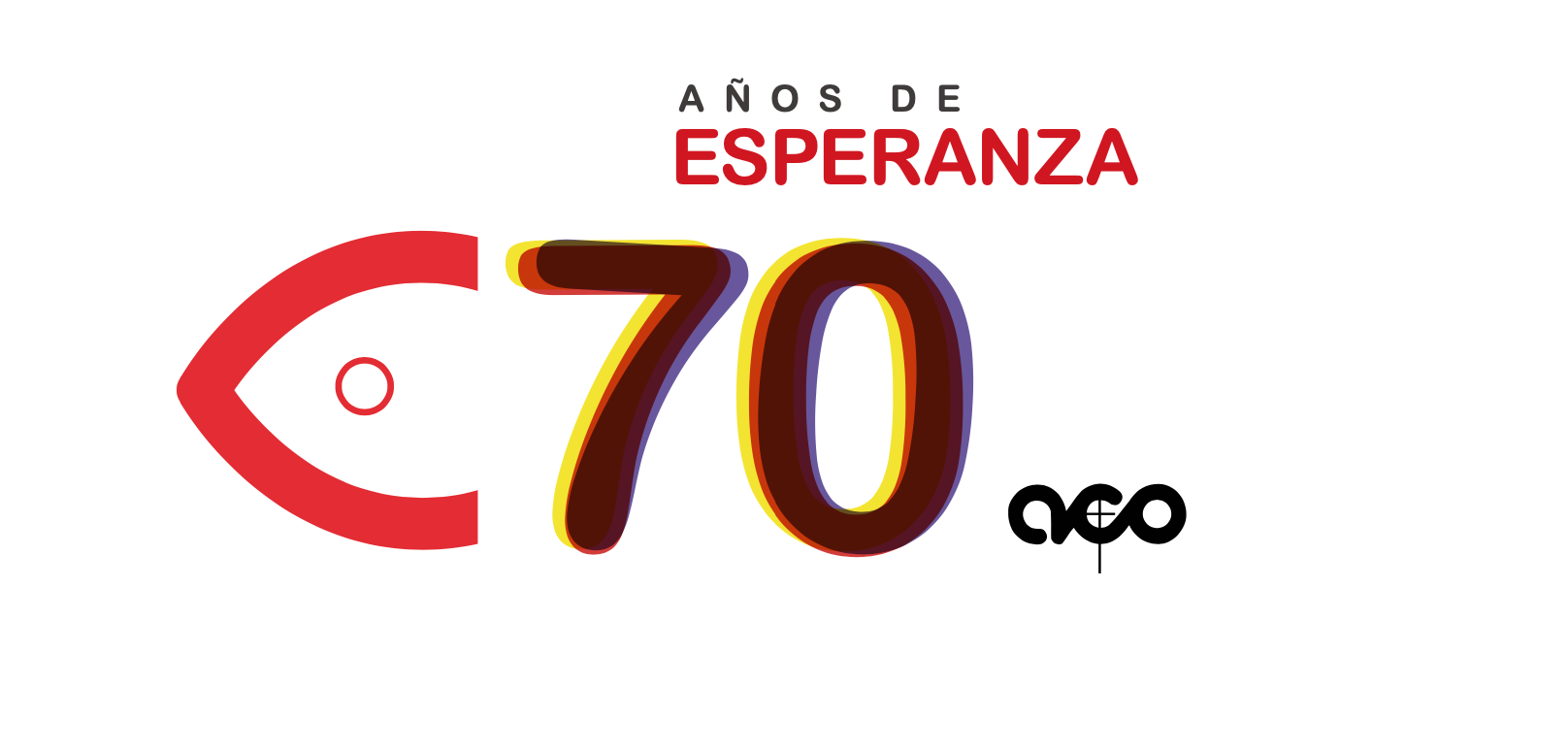 Logo del 70 aniversari d'ACO realitzat pel militant David González, de la diòcesi de Madrid.