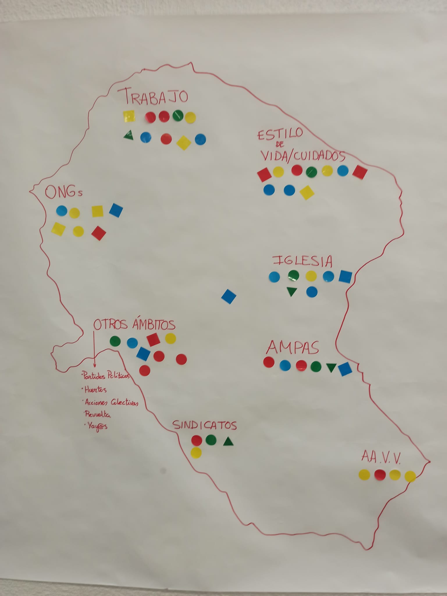 Mapa de compromisos de la militància de Còrdova que van fer en la trobada de Nadal de l'any passat.