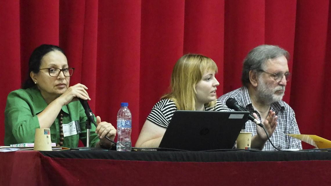 Patricia Castro entre els presidents de l'ACO. Foto: Jordi Esplugas.