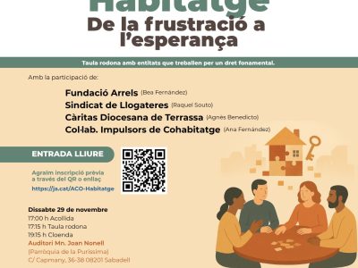 ACO organiza una mesa redonda sobre la vivienda, en Sabadell